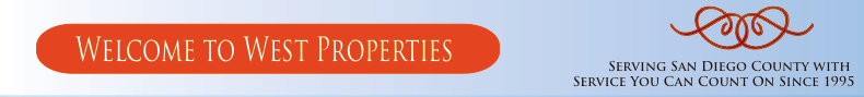 welcome to west properties - serving san diego county with service you can count on since 1995